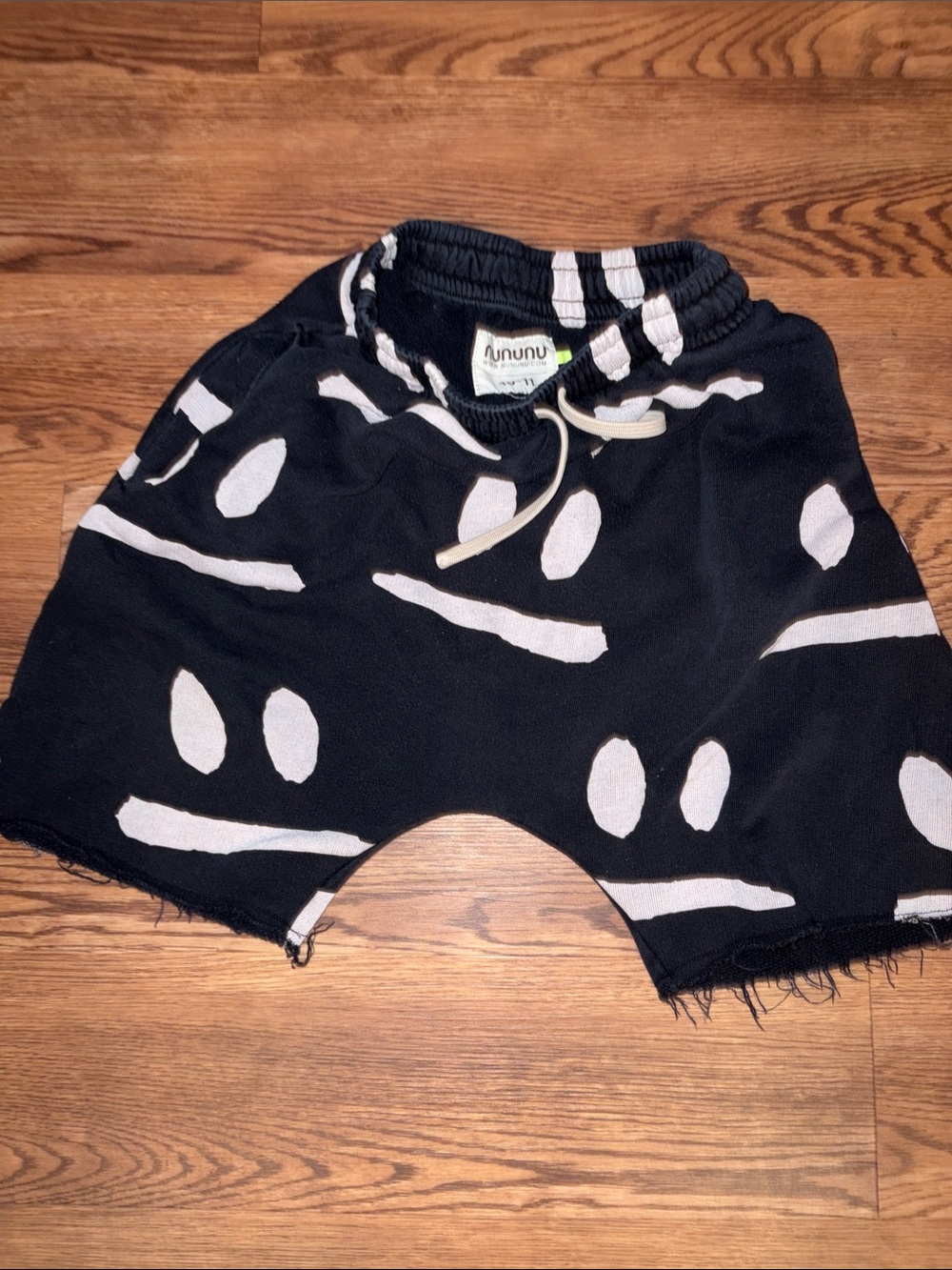 nununu Black Shorts with White smile